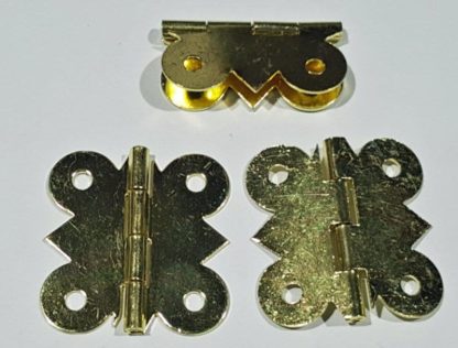 Fancy Steel Hinge -  32x28mm -   Brass Plated