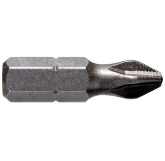 PHILLIPS  INSERT BIT -  No 2x 25mm -1/4 UNIVERSAL DRIVE - Ribbed