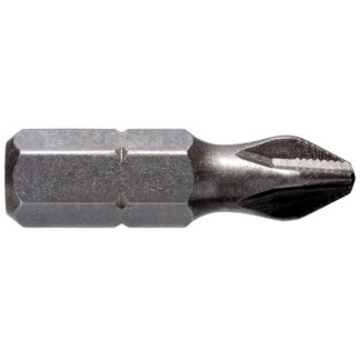 PHILLIPS  INSERT BIT -  No 2x 25mm -1/4 UNIVERSAL DRIVE - Ribbed