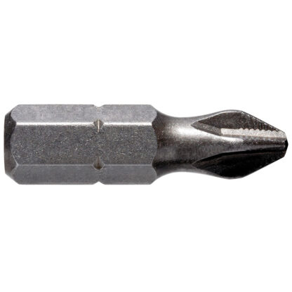 PHILLIPS  INSERT BIT -  No 2x 25mm -1/4 UNIVERSAL DRIVE - Ribbed