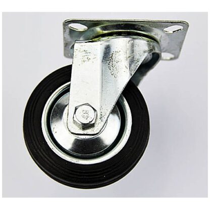 Castor 75mm Swivel. Black Rubber Wheel. 40kg Rated - Image 3