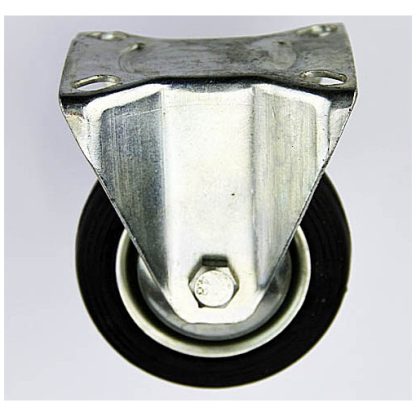 Castor 75mm Fixed. Black Rubber Wheel. 40kg Rated - Image 3