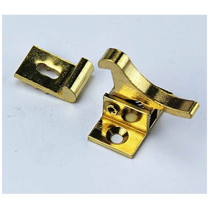 Elbow Catch 29x34mm. Solid Brass. Brass Keeper