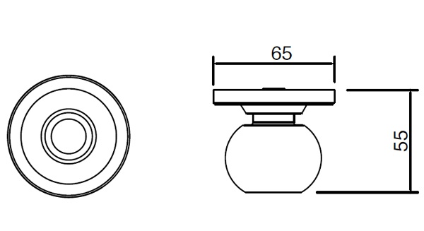 Trio Knob Privacy - Matt Black - Image 3