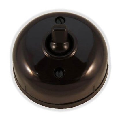 Bakelite Light Switch. Brown 52mm diameter.