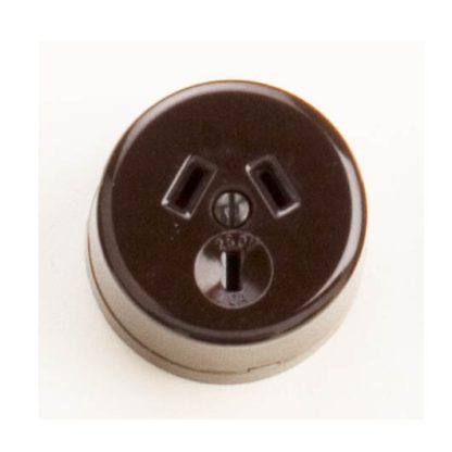 Bakelite Series Socket - Brown - 50mm diameter