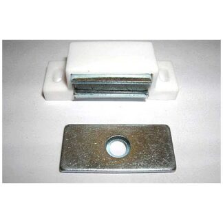 Magnetic Catch 6kg. White. Single Hole Plate