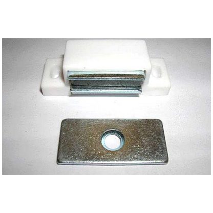 Magnetic Catch 6kg. White. Single Hole Plate
