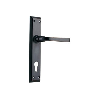 Tradco 0681E85 Door Lever Menton Euro Antique Copper CTC85mm H225xW50xP75mm