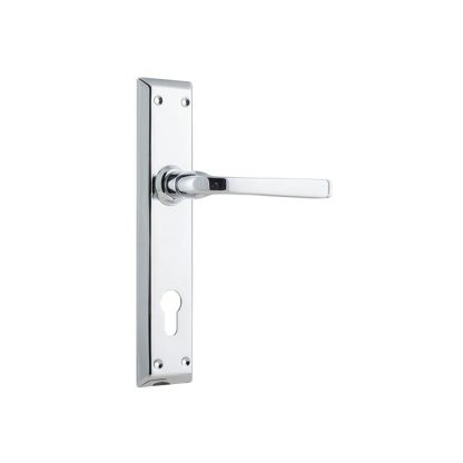 Tradco 0684E85 Door Lever Menton Euro Chrome Plated CTC85mm H225xW50xP75mm