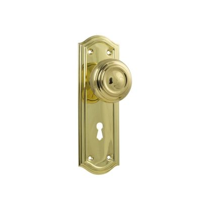 Tradco 1073 Door Knob Kensington Lock Polished Brass H175xP57xW58mm