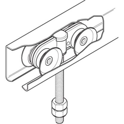 ED12LP Four Wheel Sliding Door Roller line drawing