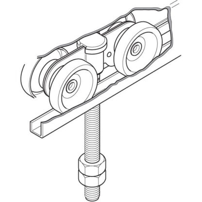 Eltrak EH12LP Four Steel Wheel Carriage. Doors to 450kg Line Drawing