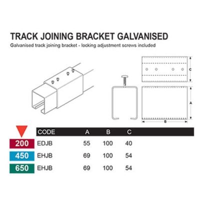 Eltrak EDJB Track Joining Bracket - 200kg - Galvanised - Image 2