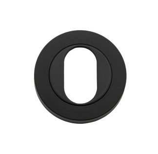 Tradco 20063 - Escutcheon Oval Round Pair Matt Black. Diameter 52mm. Projection 10mm