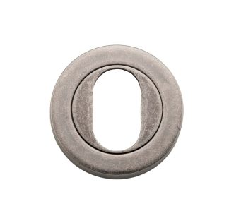 Tradco 20067 - Escutcheon Oval Rumbled Nickel. Sold as a pair