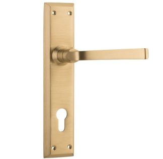 Tradco 6637E85 - Menton Lever 85mm Euro  - Satin Brass - 225x50mm