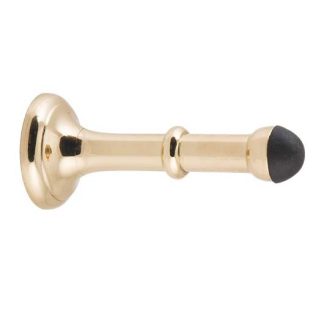 9833 Door Stop Concealed Fix. Large Polished Brass. D43xP100mm