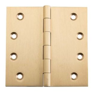 2824 Hinge - Butt Hinge - Fixed Pin - Satin Brass - 100x100x3mm