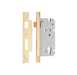 6109 - Mortice Lock Euro Rebated Satin Brass CTC85mm Backset 60mm