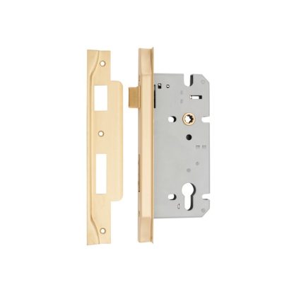 6109 - Mortice Lock Euro Rebated Satin Brass CTC85mm Backset 60mm