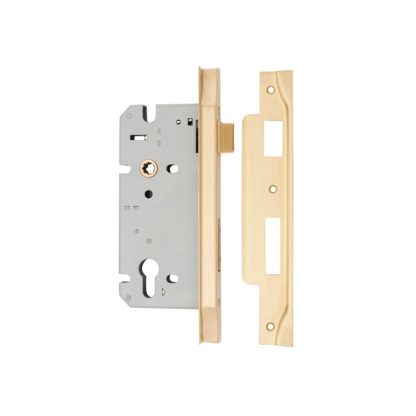6109 - Mortice Lock Euro Rebated Satin Brass CTC85mm Backset 60mm - Image 2