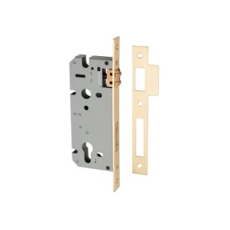 6110 - Mortice Lock Roller Euro Satin Brass CTC85mm Backset 45mm