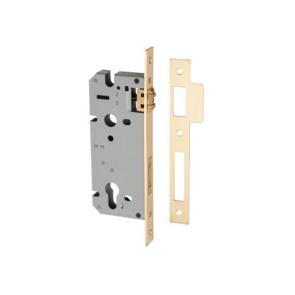 6110 - Mortice Lock Roller Euro Satin Brass CTC85mm Backset 45mm