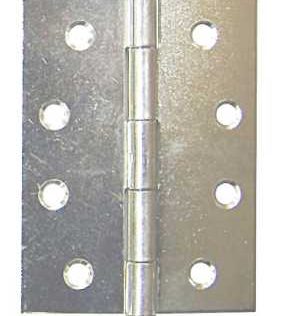 Steel Butt Hinge -100x75mm - Fixed Pin - Zinc Plated