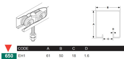 Eltrak Track 450kg Curved. - Galvanised - Image 4