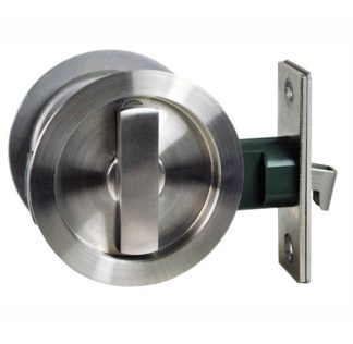 Cavity Sliding Door Privacy Lock Round Stainless