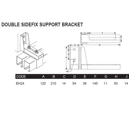 Eltrak EH24 - Double Overhead Support Bracket - 650KG - Image 5
