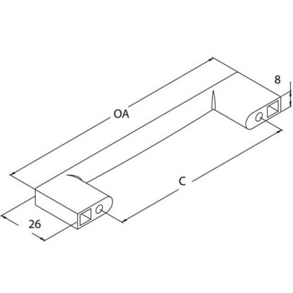 Pull Handle. 8mm wide. Five Finishes. Six Sizes - Image 2