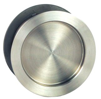 Cavity Sliding Door Passage Set Round Polished Stainless