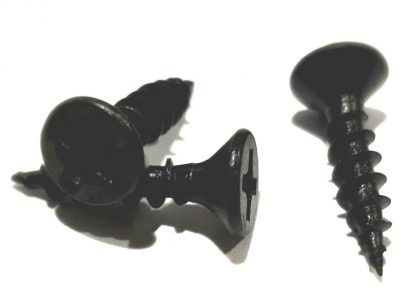 Longthread Wood Screw. Black Plated