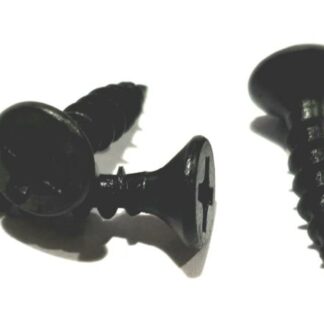 Longthread Wood Screw. Black Plated