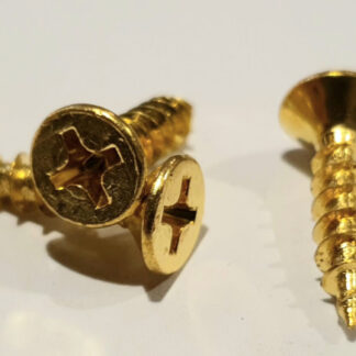 Longthread Wood Screw. Brass Plated