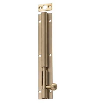 6675 - Barrel Bolt - Long Throw - Satin Brass - 150x25mm
