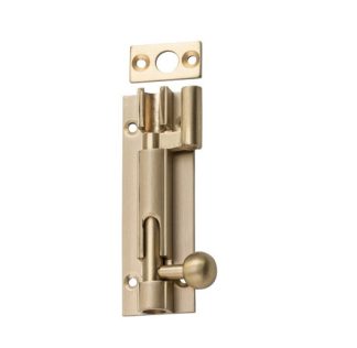 6676 - Barrel Bolt - Offset - Satin Brass - 75x25mm