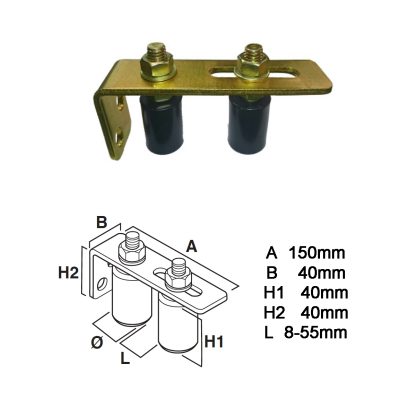 Sliding Gate Guide Bracket with Roller -150mm - Image 2
