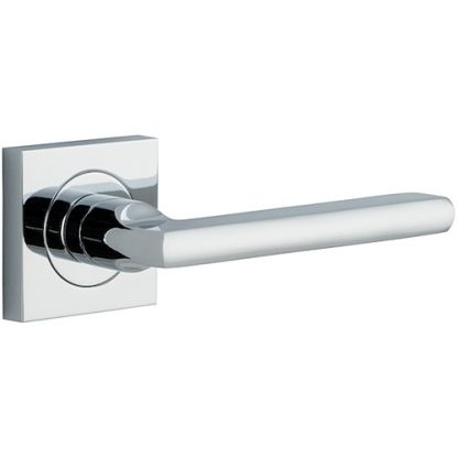 Passage Door Handle. Baltimore Square Rose. - Polished Chrome