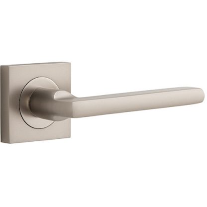 Passage Door Handle. Baltimore Square Rose. - Satin Nickel