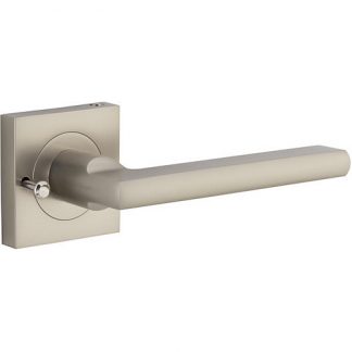 Privacy Door Handle. Baltimore Square Rose. - Satin Nickel