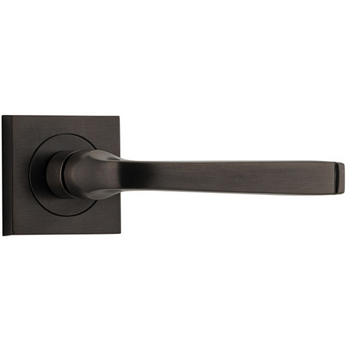 Passage Door Handle. Annecy Lever. Square Rose. - Signature Brass