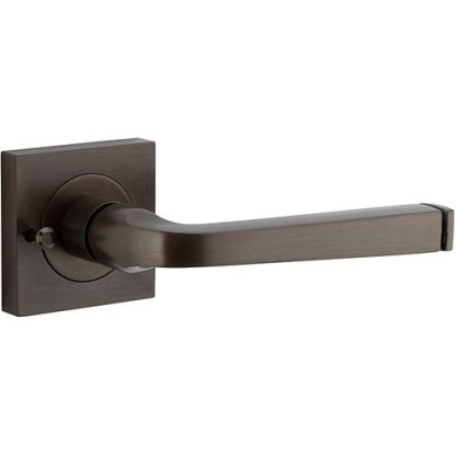 Privacy Door Handle. Annecy Lever. Square Rose. - Signature Brass