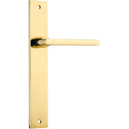 Passage Door Handle. Baltimore Lever Rectangular. - Polished Brass