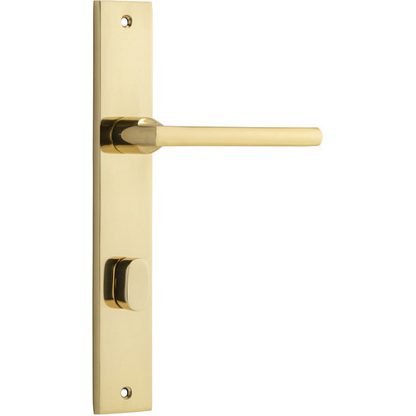 Privacy Door Handle. Baltimore Lever Rectangular. - Polished Brass