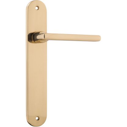 Passage Door Handle. Baltimore Lever Oval. - Polished Brass
