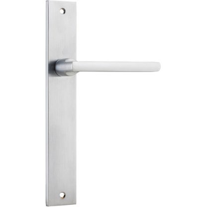 Passage Door Handle. Baltimore Lever Rectangular. - Brushed Chrome