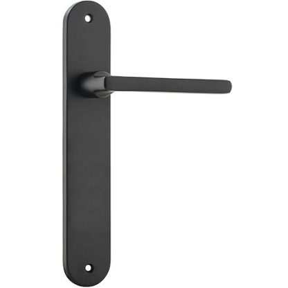 Passage Door Handle. Baltimore Lever Oval. - Matt Black
